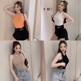 Áo ba lỗ ngược chất mát, áo thun cotton dáng crop top
