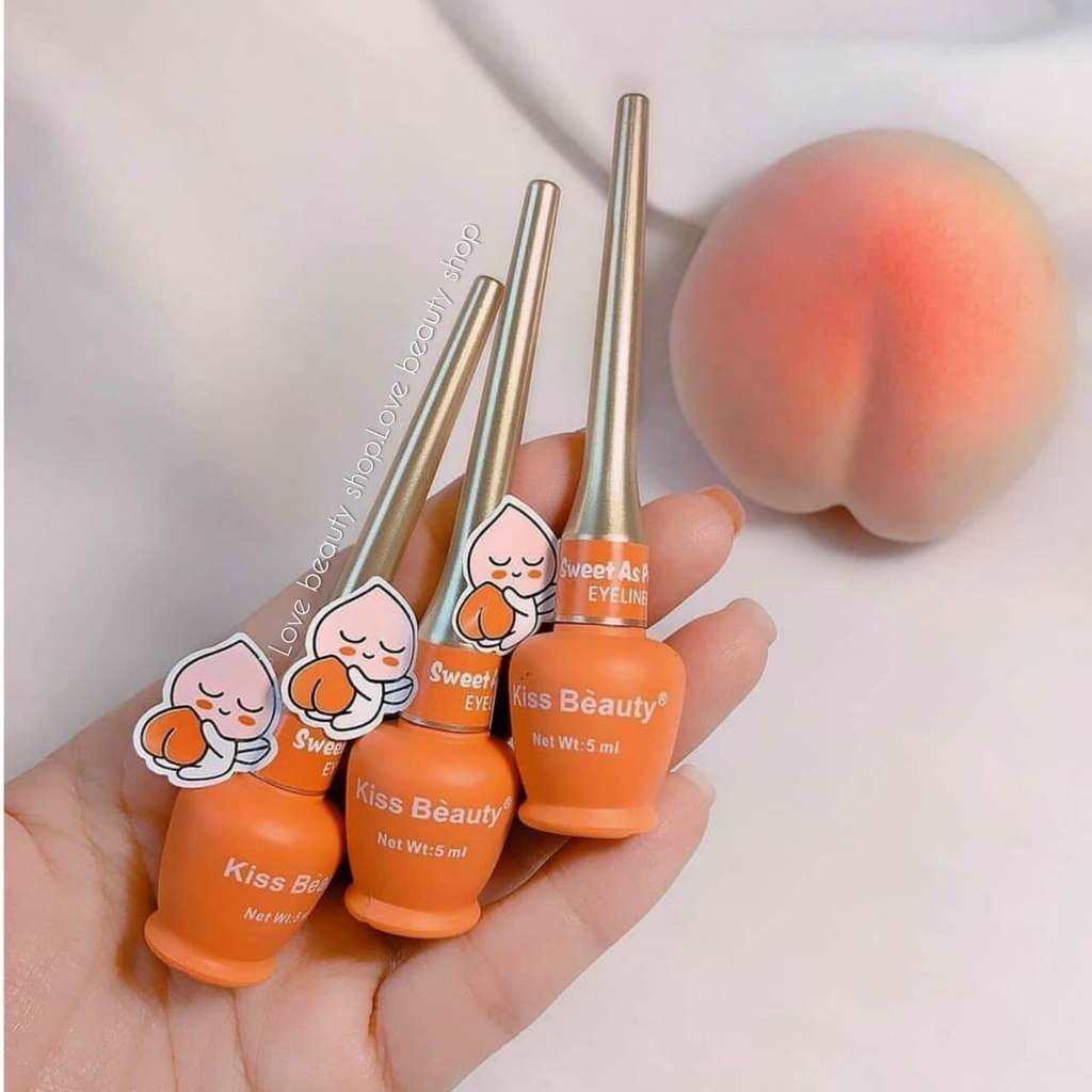 Kẻ mắt nước trái đào kiss beauty 57492  không lem không trôi dễ vẽ đậm sắc sảo cá tính KM07