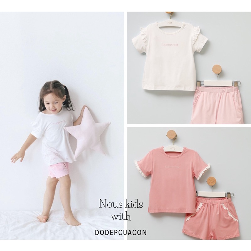 [Nous kids] Bộ quần áo Nous bé gái cộc tay size 2-6 tuổi