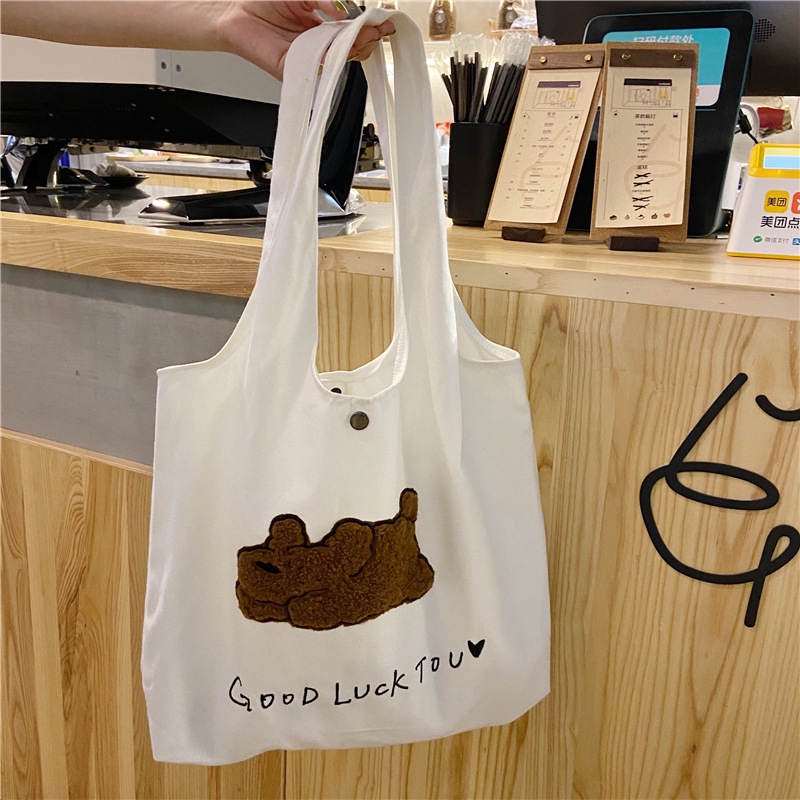 Túi tote vải canvar đeo chéo đi học LOTSTORE TX752