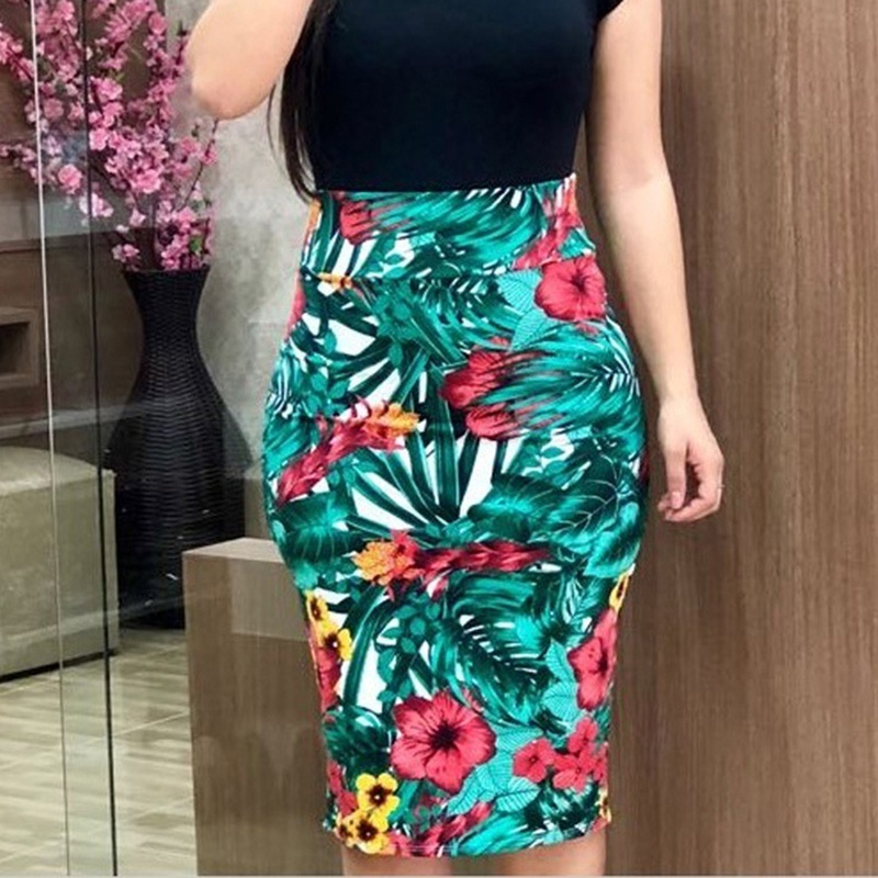 Đầm Tay Ngắn In Hoa Plus Size