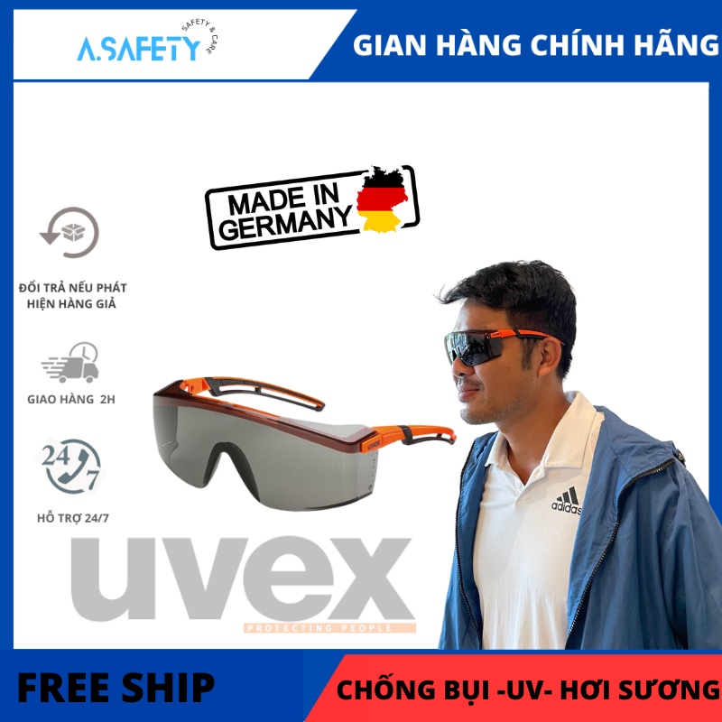 Kính bảo hộ cao cấp Uvex Astrospec 2.0 9164246 chính hãng, bảo vệ mắt đa năng, chống bụi, tia uv, động sương, chống chói