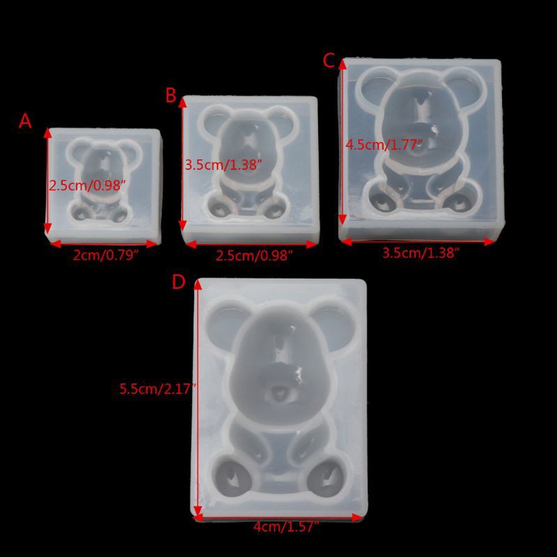 Khuôn nhựa silicon gấu Teddy đổ resin làm móc khóa, trang trí