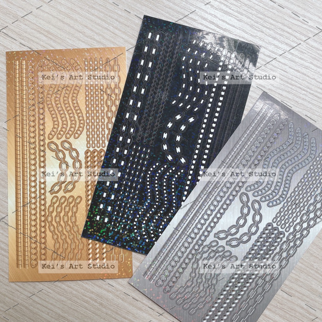 Mẫu dây xích bạc - vàng - đen