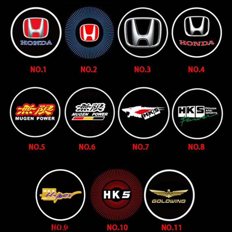 Set 2 Đèn Laser Chiếu Sáng Gắn Cửa Xe Ô Tô Honda City Jazz Civic Hrv Crv Brv Accord Mugen