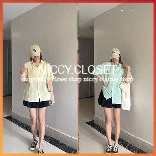 Áo sơ mi xốp kẻ ngắn tay nhiều màu dáng trẻ trung siêu hot