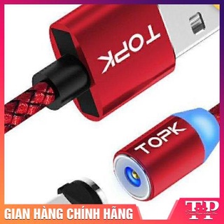 [ Xả Hết dừng bán sản phẩm ] Cáp sạc nhanh nam châm tybe C chính hãng TOPK màu đen 2.4a