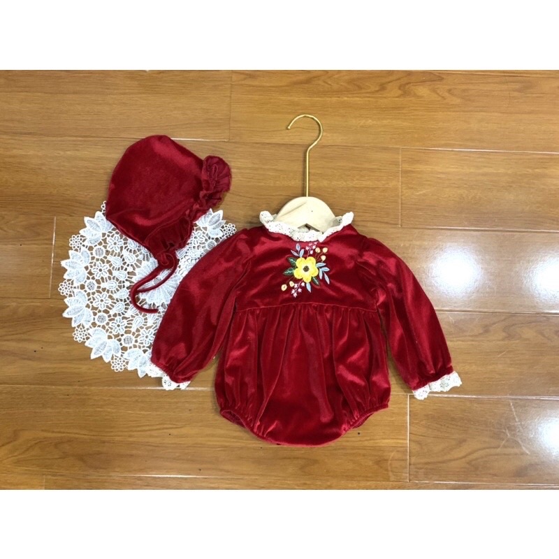 Tổng hợp body nhung đỏ cho bé