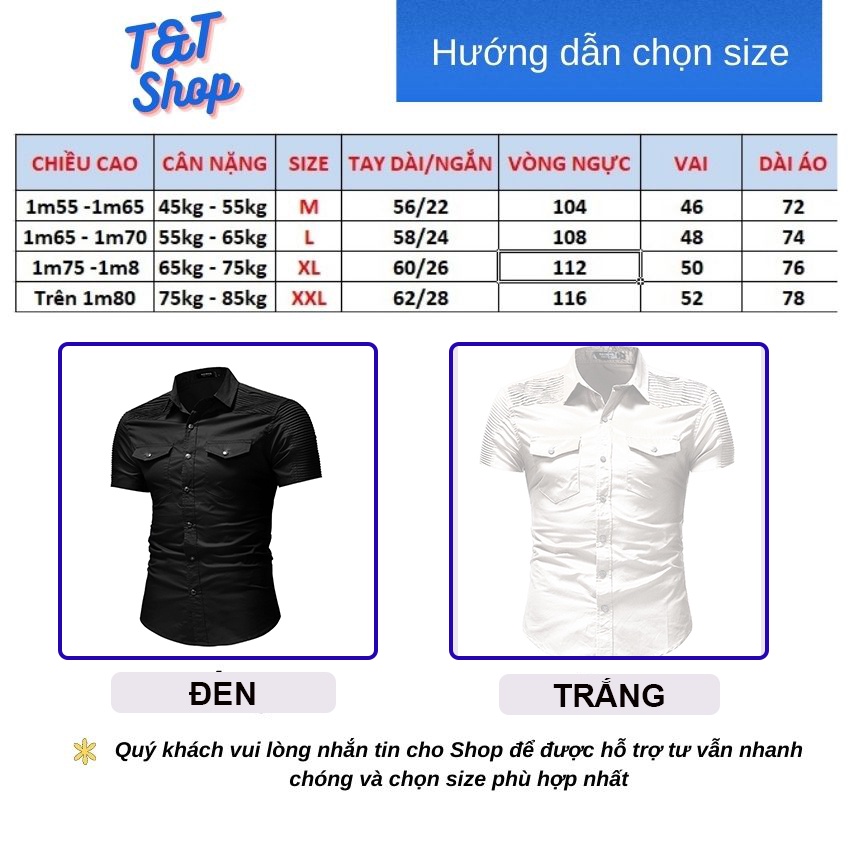 Áo sơ Mi, Áo sơ Mi Nam cộc tay 2 túi ngực, tạo điểm nhấn cho chiếc áo, chất liệu poplin đơn điệu mà lịch lãm mã- h41.