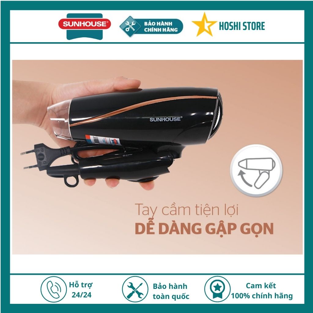 Máy sấy tóc chính hãng SUNHOUSE SHD2306 siêu đẹp, bảo hành toàn quốc 12 tháng