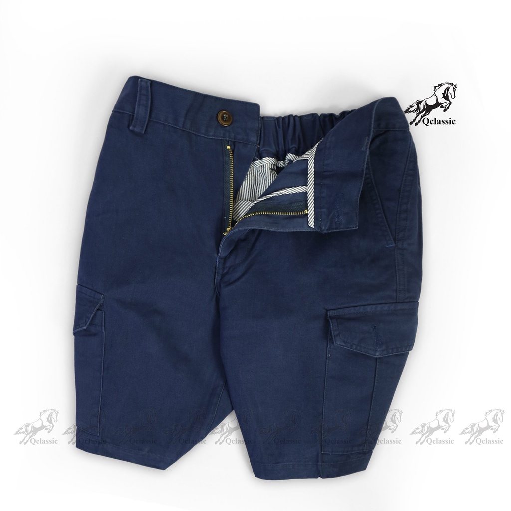 Quần short kaki nam túi hộp lưng thun trẻ trung năng động, vải dày dặn