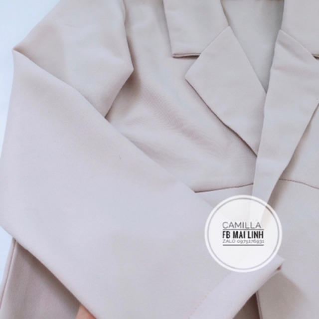 Áo vest công sở màu nude chất cát trượt dày dặn