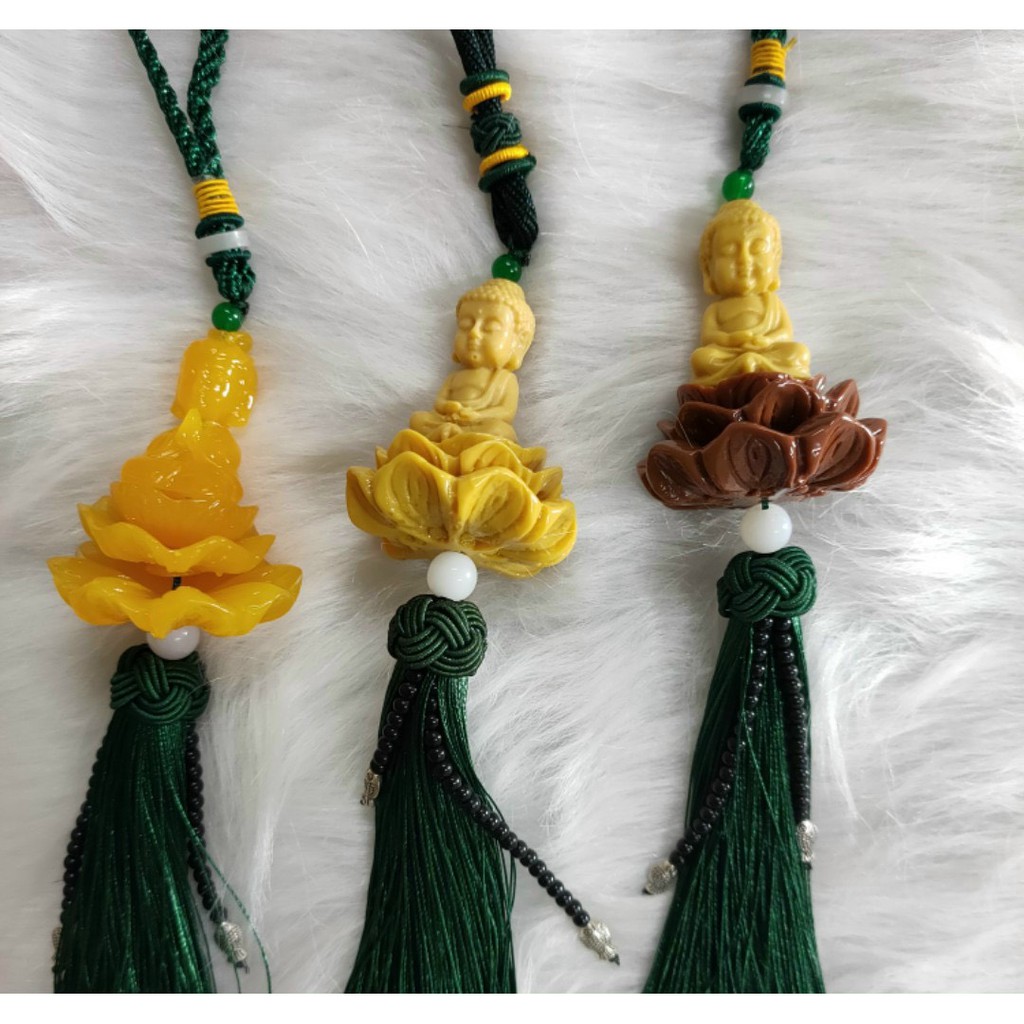Dây treo xe ô tô tượng phật bà quan âm - thích ca ngồi đài sen, khánh treo xe ô tô trang trí xe hơi - Khải Huy Scar