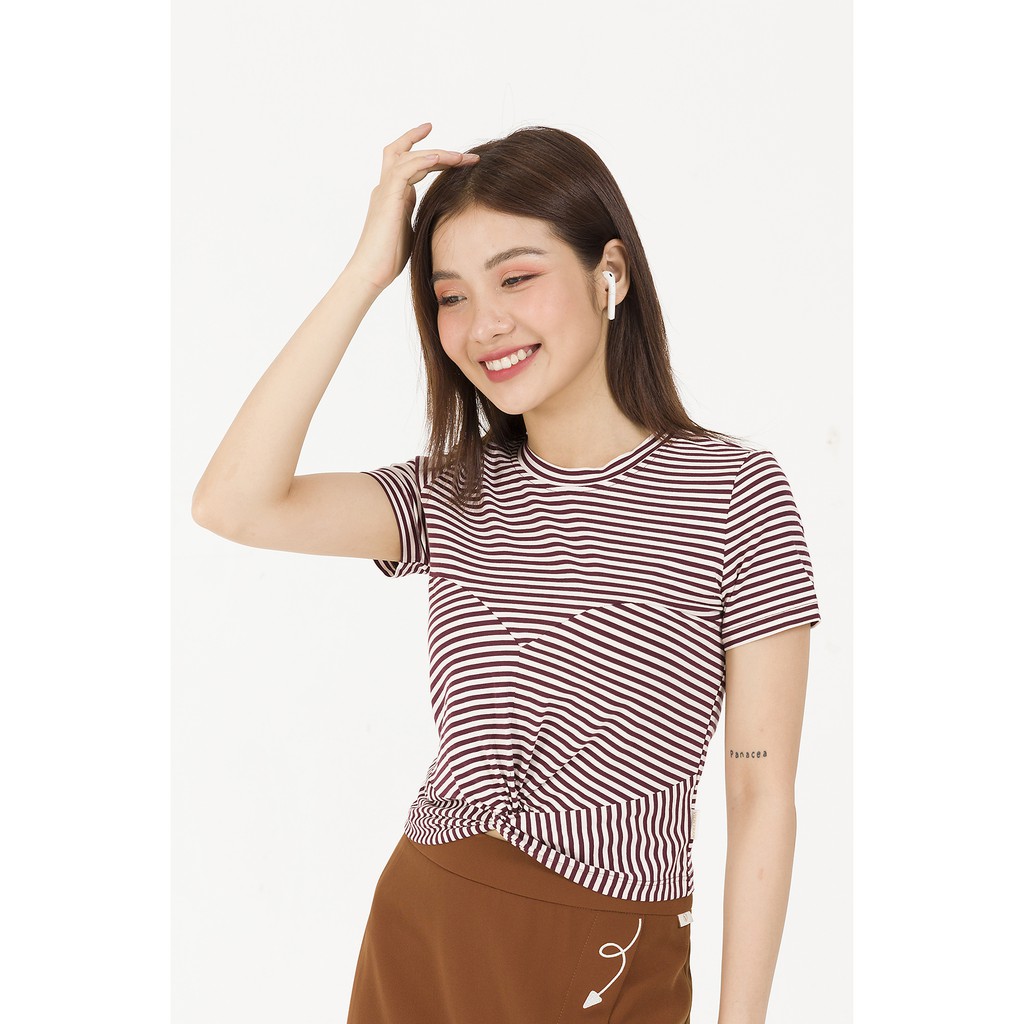 Áo thun cotton can xoắn VIEN TRAN V61S20H031 (Nhiều màu)