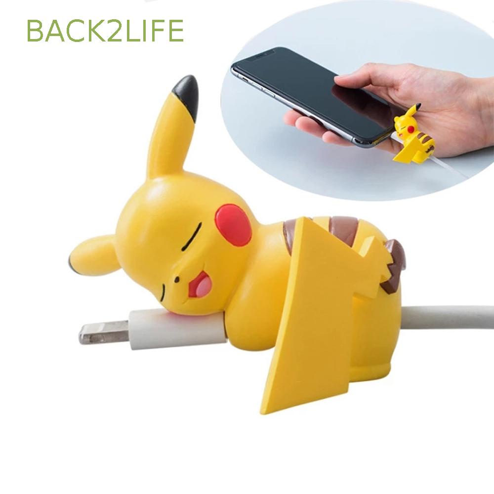 BACK2LIFE Cosplay Accessory USB Cable Winder Cartoon Data Cable Cover Pikachu Cable Protector Pocket Pokemon Universal Cute Bite for Phone Mobile Phone Cables Earphone USB Protective Case/Multicolor