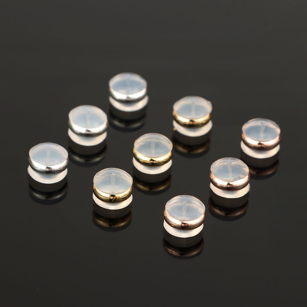 Set 10 Nút Khuyên Tai Thay Thế Bằng Cao Su Silicon Nhiều Màu Sắc DIY