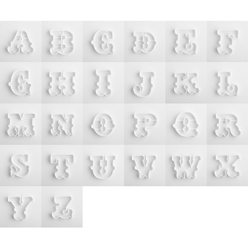 bộ chữ cái hàng thiết kế trang trí bánh, nhấn bánh quy