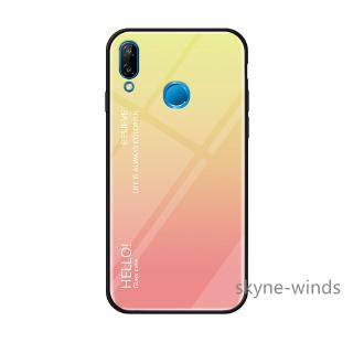 Ốp Điện Thoại Mặt Kính Cường Lực Màu Gradient Viền TPU Mềm Cho Huawei P20 Lite ANE-LX1 ANE-L21 Nova 3e