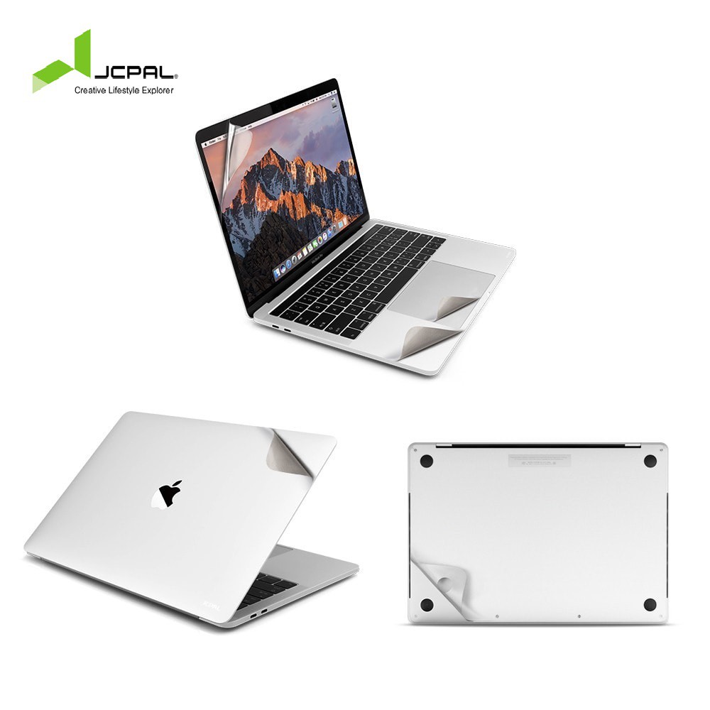 BỘ DÁN FULL-BODY JCPAL MÀU SILVER MACBOOK AIR, PRO RETINA, PRO 2016-2017