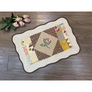 Thảm chùi chân - chiếc lá 3 nhánh - viền nâu - tcc44603