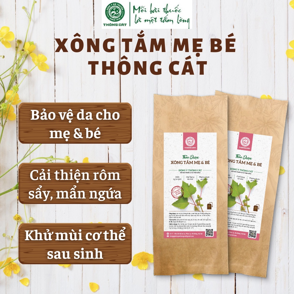 Hết rôm sảy, mẩn ngứa - Bảo vệ toàn diện cho bé với 20 gói Thảo dược xông tắm Đông y cao cấp Thông Cát