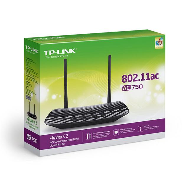 Bộ phát không dây TP-Link Archer C2 - Gigabit Router Wifi Băng TầnKép AC750 (Đen)