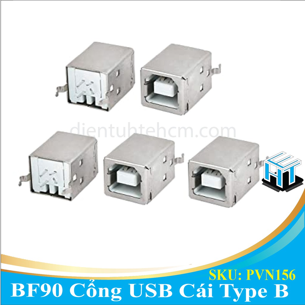 COM BO 10 CÁI BF90 Cổng USB Cái 2.0 Type B 4 Chân Cong 90 Độ Xuyên Lỗ