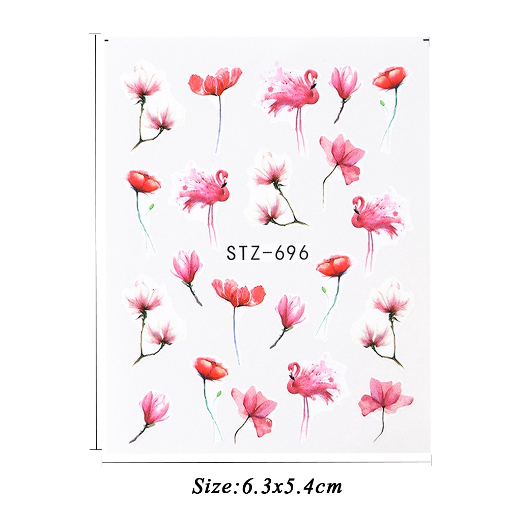 Tờ decal dán trang trí móng tay in họa tiết hoa