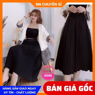 Ảnh tự chụp ⚡ chân váy xếp li dài ⚡ chân váy xếp li qua gối