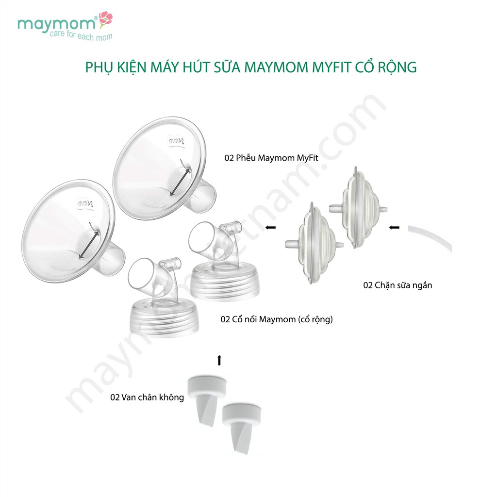 Phụ kiện Máy hút sữa Maymom Myfit Cổ rộng kèm Chặn sữa ngắn