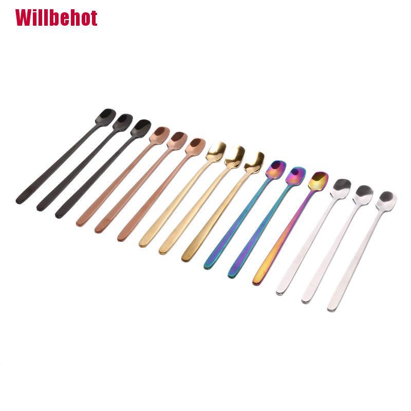 Muỗng cà phê hình vuông bằng thép không gỉ tùy chọn màu sắc