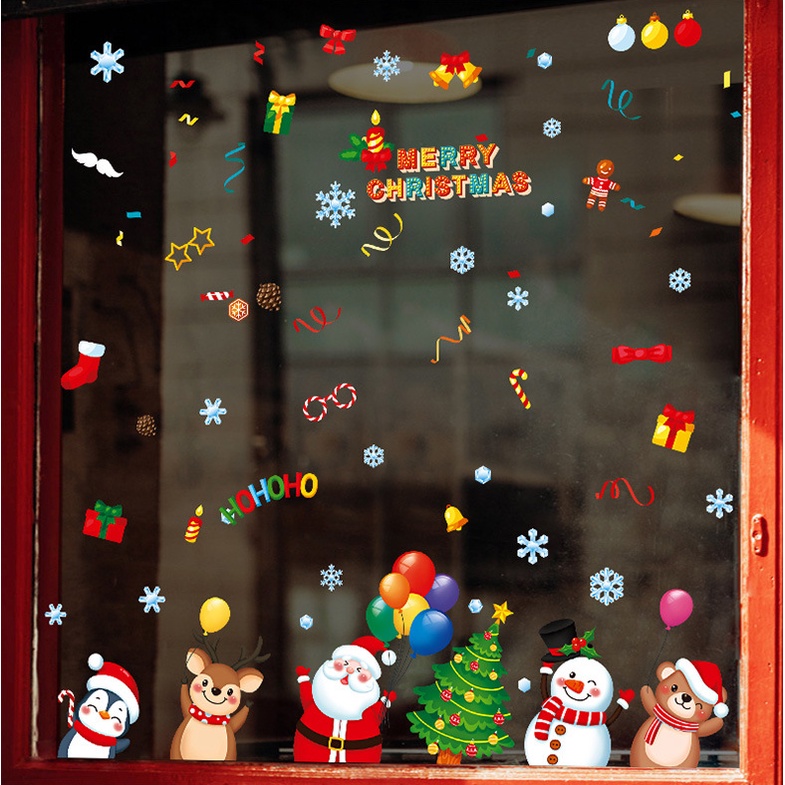 Decal dán tường Noel Hít Tĩnh Điện không Dơ Kính - Chào đón Giáng sinh cùng các bạn