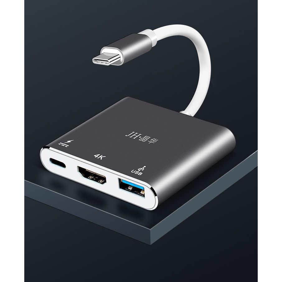 Usb Type-C To USB-C 4K HDMI USB 3.0, 3 trong 1, sạc cho laptop, macbook - Jinghua Z330