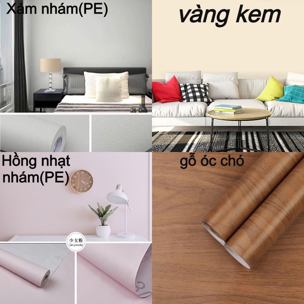 ❤️HÀNG BAO ĐẸP❤️ Giấy dán tường, decal dán tường màu trơn pastel (có sẵn keo, khổ rộng 45 cm dài 10 mét / 1 cuộn)