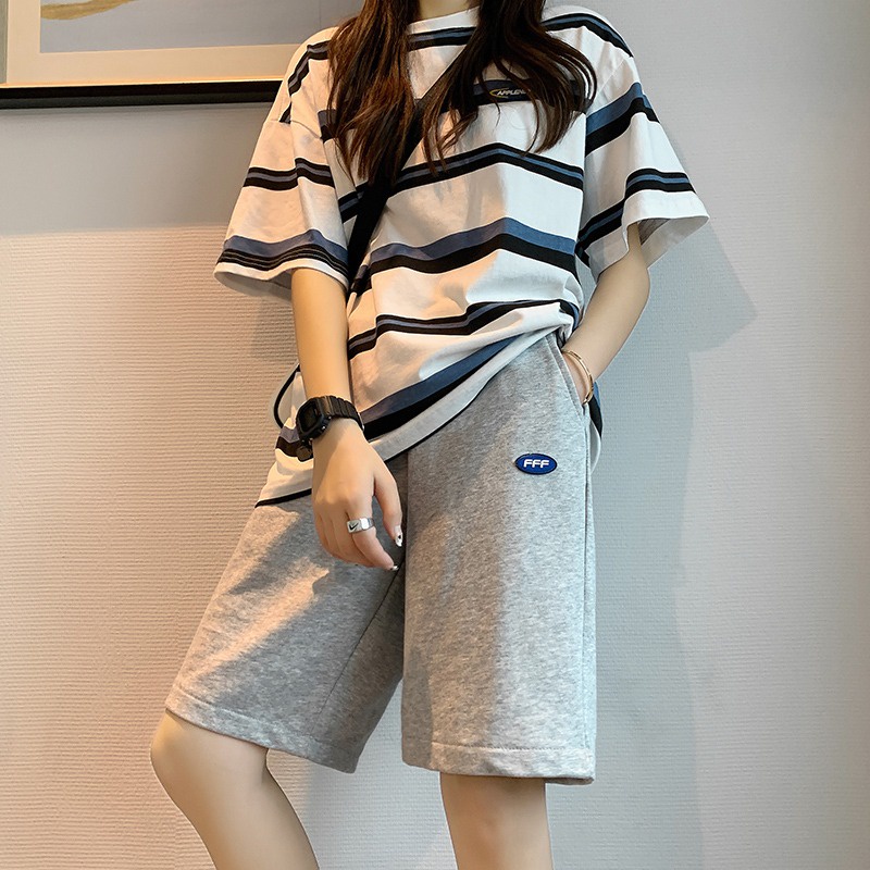 Quần short thể thao ZHELIHANGFEI ống rộng chất liệu cotton thời trang mùa hè oversize cho nữ