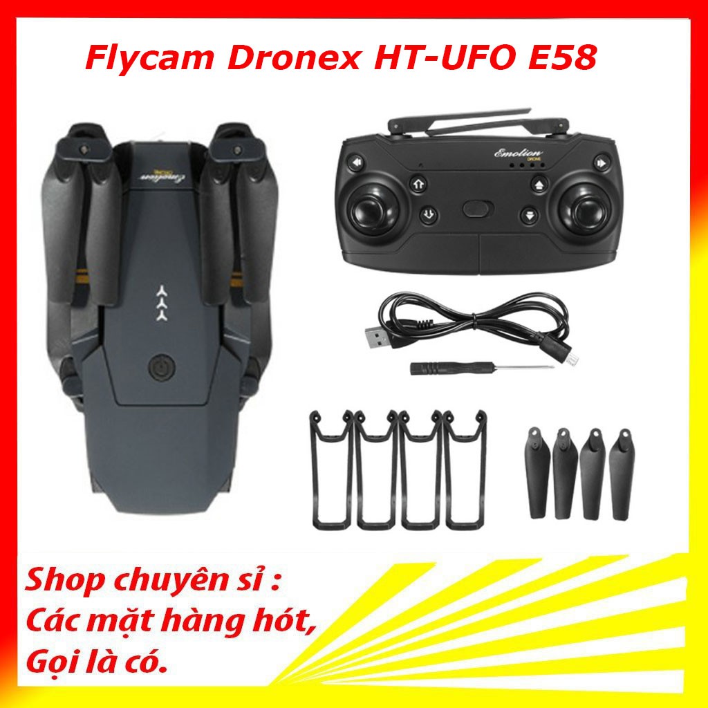 [Mã ELMS4 giảm 7% đơn 500K] Flycam dronex HT-UFO - Có camera 720p kèm phụ kiện - Flycam giá rẻ e58