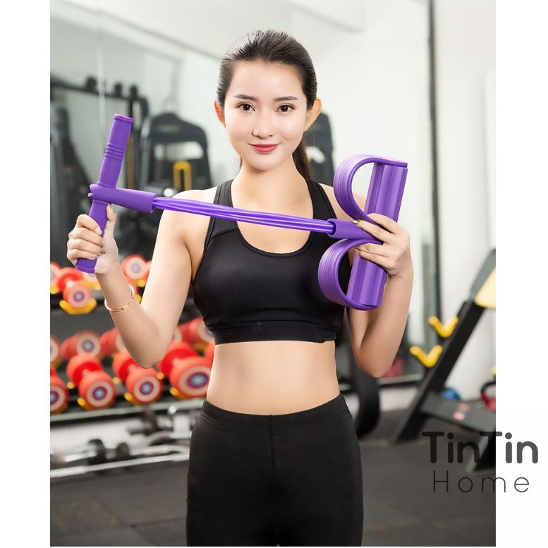 Dây Kéo Đàn Hồi 4 Ống Cao Su Tập Thể Dục, tập Gym Tại Nhà Tập Toàn Thân Nâng Cao Sức Khỏe TINTIN DTG01