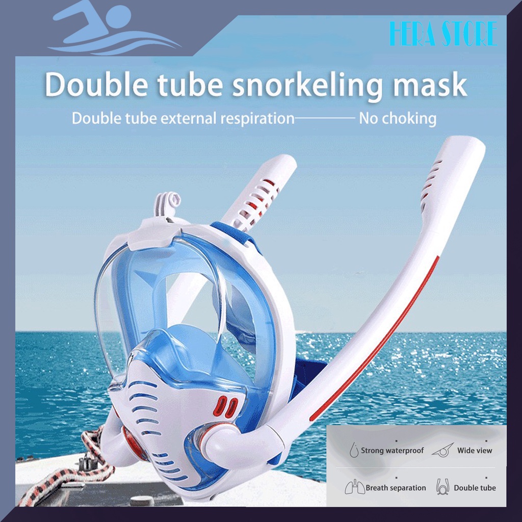 Mặt nạ lặn biển fullface 2 ống thở STORE HERA MNL01