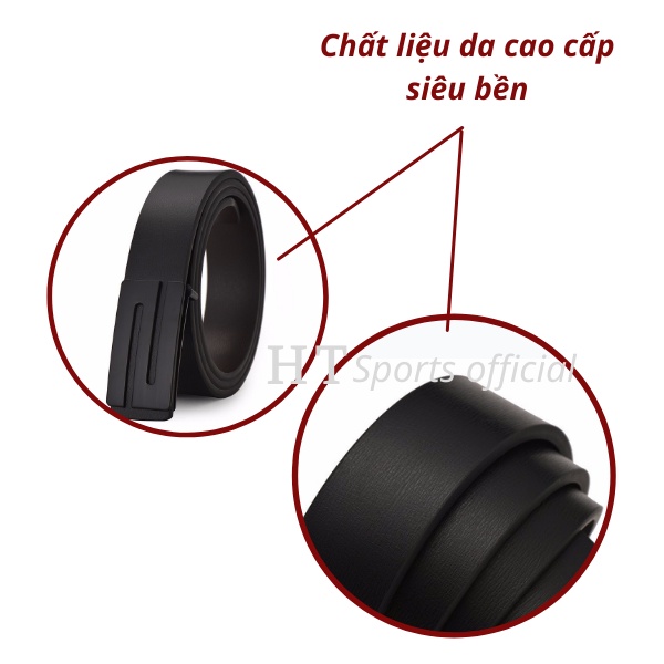 Dây nịt nam HT Sports mặt chữ S, thắt lưng nam thiết kế khóa đinh phong cách sang trọng lịch sự