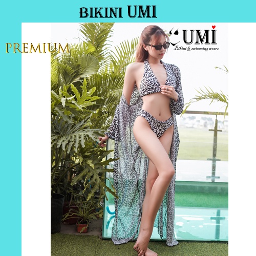 BIKINI 2 MẢNH HỌA TIẾT DA BEO TRẮNG KÈM ÁO CHOÀNG BIKINISTORE