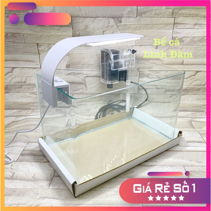 Bộ bể cá mini đầy đủ đèn lọc để bàn dài 35cm - Bể cá cảnh mini