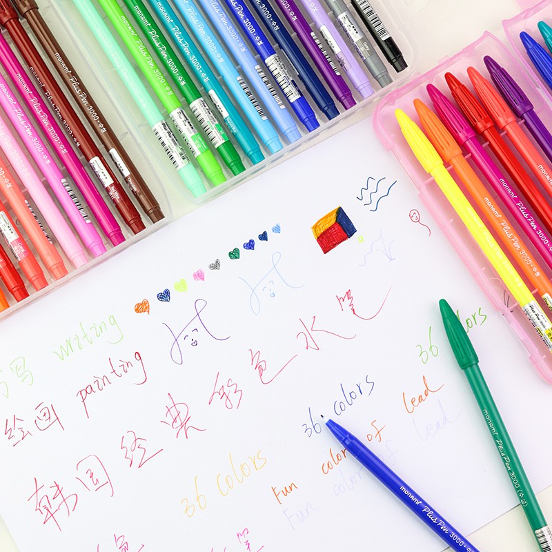 Set 12/ 24/ 36/ 48 bút lông màu ANGEL MARK 3000 ngòi nét nhỏ tiện lợi