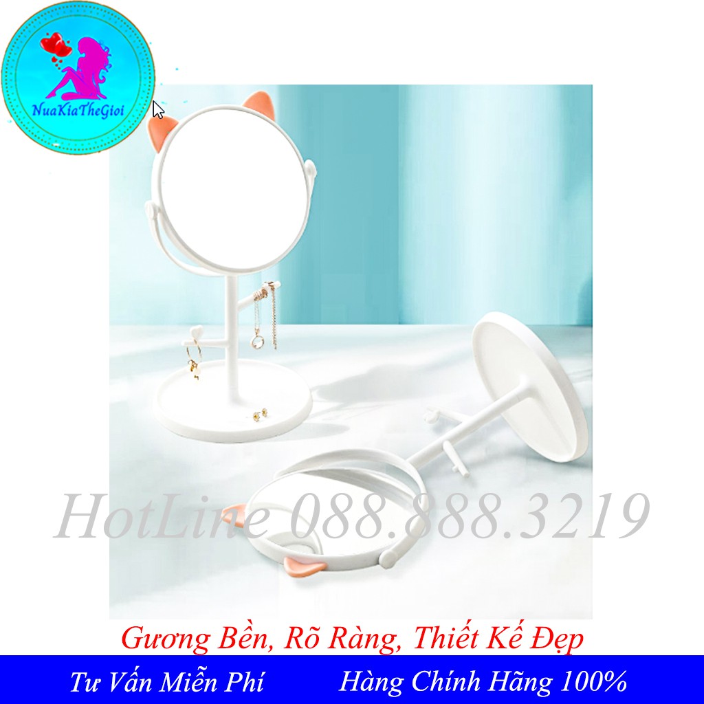 Gương Trang Điểm Tai Mèo Để Bàn Kiểu Dáng Siêu Xinh Baby (2 mẫu)