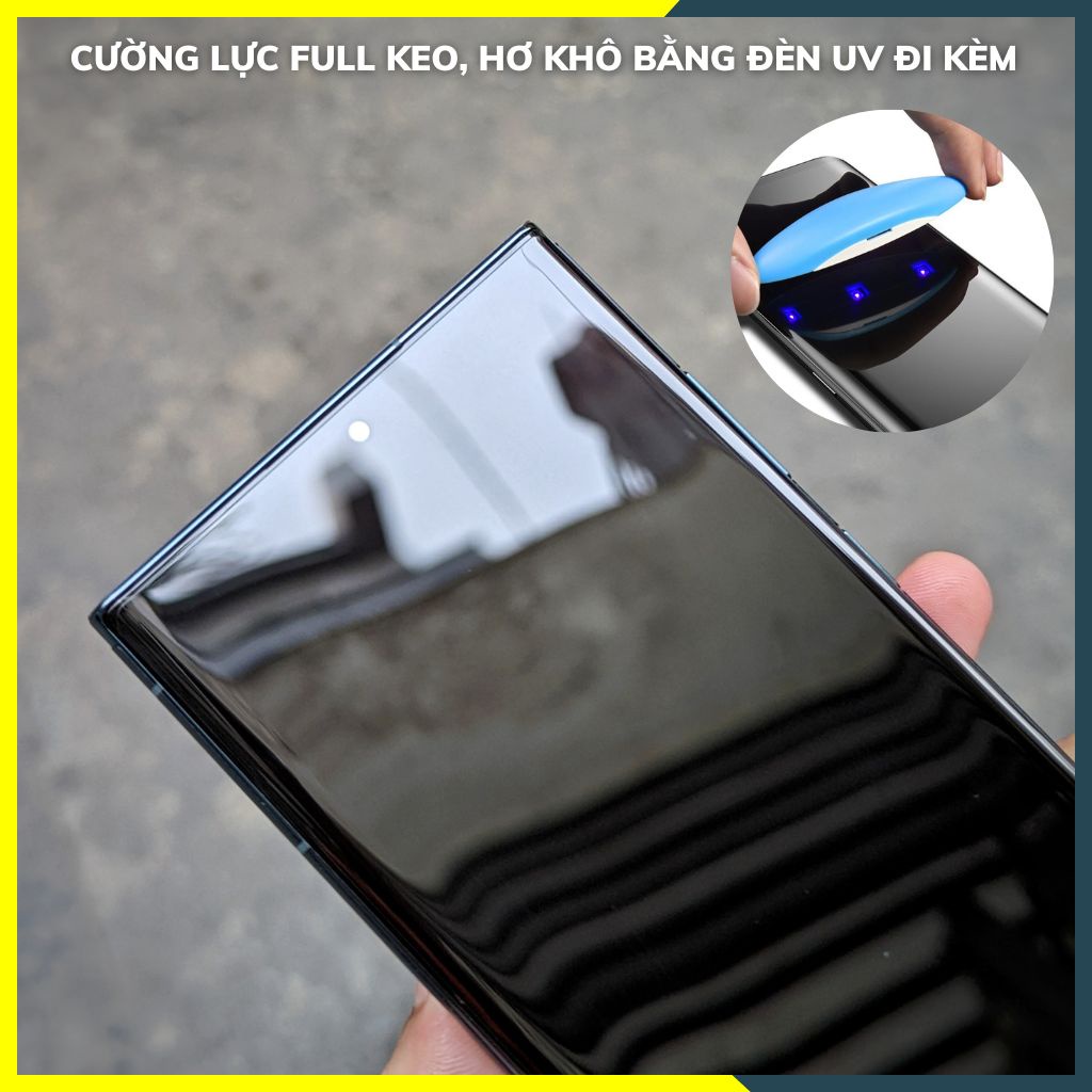 Samsung S22 Ultra 5G_Kính cường lực uv, uốn cong, vát cong 2,5d, dùng được spen, chính hãng kuzoom