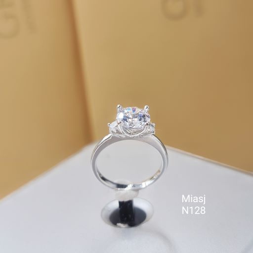 Nhẫn nữ bạc Ý S925 MiASJ N128 nạm đá cao cấp, sang trọng, lung linh