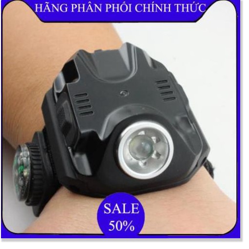 ✔️ Đèn pin đeo tay,Đèn Led Siêu Sáng đeo tay Kiêm La Bàn Phượt - DH2211 ()  - Bảo hành úy tín 1 đổi 1