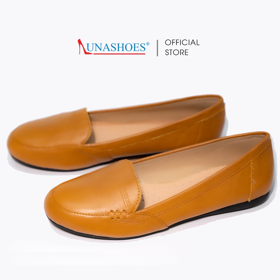 Giày bệt nữ mũi tròn da bò cực mềm cực êm chân Lunashoes 1207 sẵn hàng BH 24 tháng giầy trung niên cho mẹ