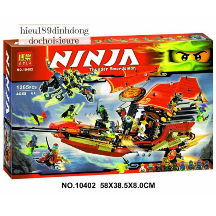 Lắp ráp xếp hình NOT Lego Ninjago Movie 70738 Bela 10402 : Chuyến Bay Cuối Của Phi Thuyền Chỉ Huy 1265 mảnh