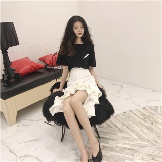Set áo thun chân váy đuôi cá xếp ly bèo (feedback)