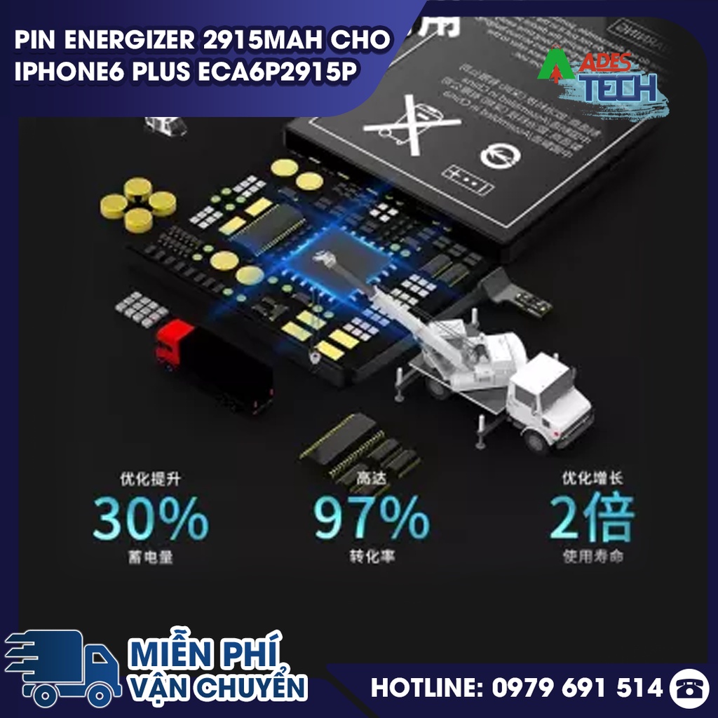 Pin Energizer 2915mAh cho iPhone6 Plus ECA6P2915P - BẢO HÀNH 12 THÁNG